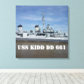 USS KIDD DD 661 Canvas afdrukken (Insitu (Houten vloer))