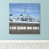 USS KIDD DD 661 Canvas afdrukken (Insitu (Houten vloer))