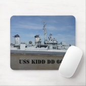 USS KIDD DD 661 Mousepad Muismat (Met muis)