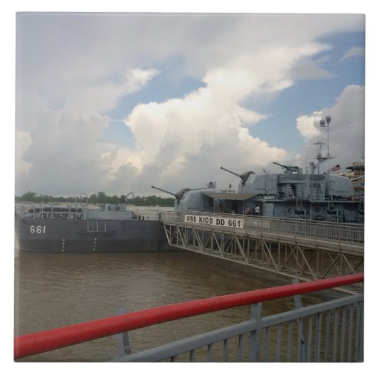 USS KIDD-keramische tegel Tegeltje (Voorkant)