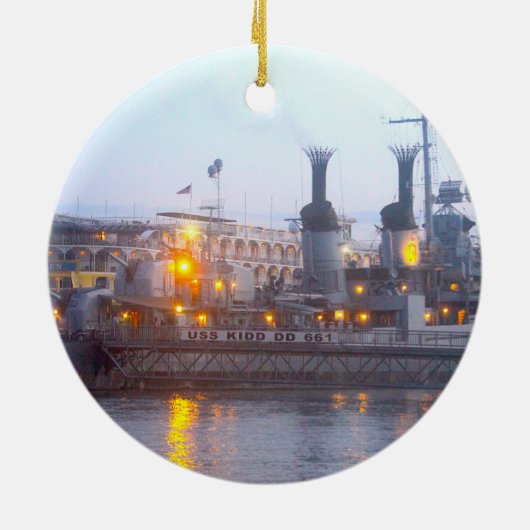 USS KIDD-Ornament Keramisch Ornament (Achterkant)