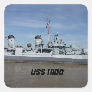USS KIDD-stickers Vierkante Sticker