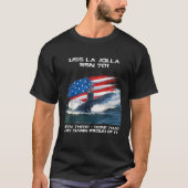 USS La Jolla SSN 701 Amerikaanse vlag onderzeeboot T-shirt (Voorkant)