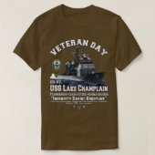 USS Lake Champlain CG57 Marine Cruiser veteranen T-shirt (Design voorkant)