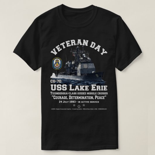 USS Lake Erie CG70 Cruiser veteranen T-shirt (Design voorkant)