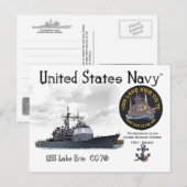 USS LAKE ERIE CG-70 CRUISER - BRIEFKAART (Voorkant / Achterkant)