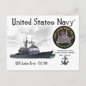 USS LAKE ERIE CG-70 CRUISER - BRIEFKAART (Voorkant)