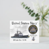 USS LAKE ERIE CG-70 CRUISER - BRIEFKAART (Staand voorkant)