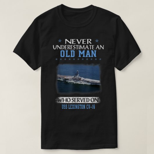 USS Lexington CV16 Veteranendag vaderdag T-shirt (Design voorkant)