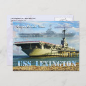 USS Lexington (CV-16), Corpus Christi, Texas Briefkaart (Voorkant / Achterkant)