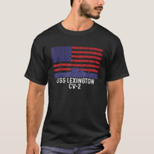 USS Lexington CV 2 Vliegtuig Carrier USA Fl T-shirt