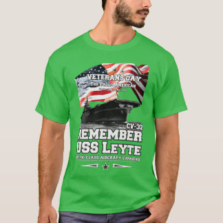 USS Leyte CV32 Essexclass vliegtuig drager veteraa T-shirt