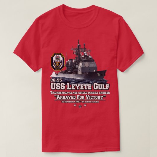 USS Leyte Gulf CG55 Marine Cruiser T-shirt (Design voorkant)