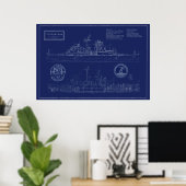USS Little Rock-blauwdruk Poster (Thuiskantoor)