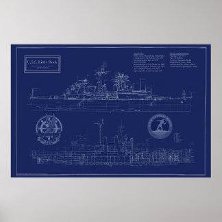 USS Little Rock-blauwdruk Poster