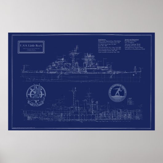 USS Little Rock-blauwdruk Poster (Voorkant)