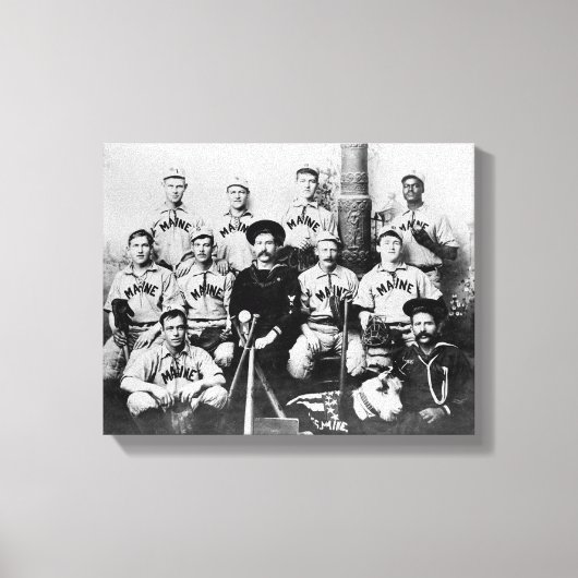 USS Maine Baseball Team in Havana Cuba Fotograp Canvas Afdruk (Voorkant)