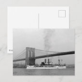 USS Maine & Brooklyn Bridge Briefkaart (Voorkant / Achterkant)