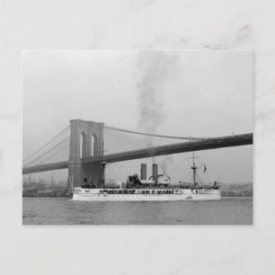 USS Maine & Brooklyn Bridge Briefkaart