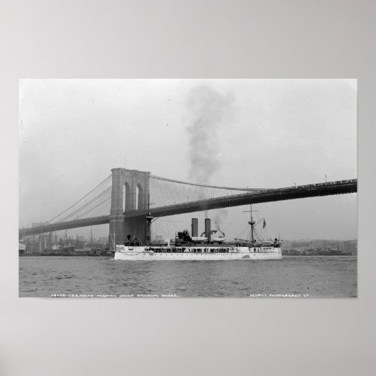 USS Maine & Brooklyn Bridge Poster (Voorkant)