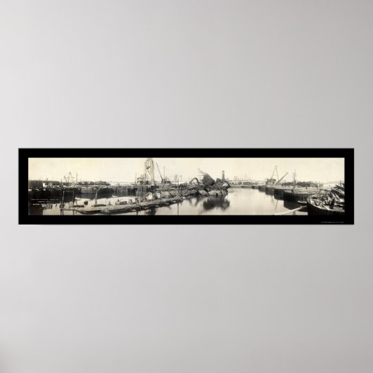 USS Maine Destruction Foto 1911 Poster (Voorkant)