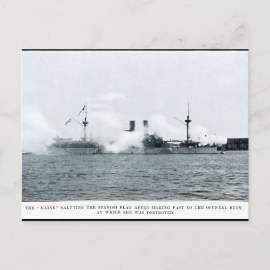 USS Maine in de haven van Havana Briefkaart (Voorkant)