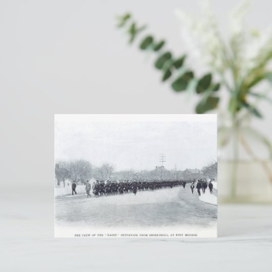 USS Maine in Fort Monroe Briefkaart (Staand voorkant)