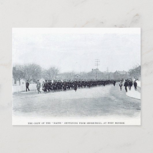 USS Maine in Fort Monroe Briefkaart (Voorkant)