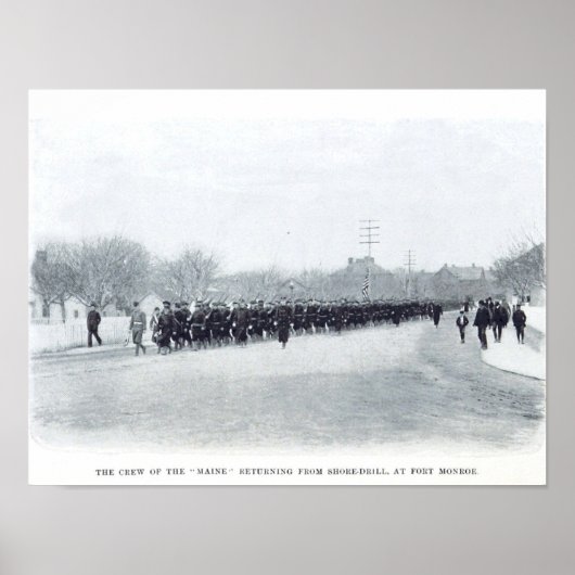 USS Maine op Shore Drill Poster (Voorkant)
