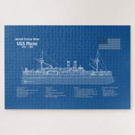 USS Maine - Schip Blauwdruk Plannen ABD Legpuzzel