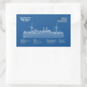 USS Maine - Schip Blauwdruk Plannen ABD Rechthoekige Sticker (Tas)