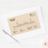 USS Maine - Schip Blauwdruk Plannen SD Rechthoekige Sticker (Envelop)