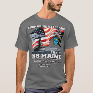 USS Maine SSBN741 US Navy Onderzeeër T-shirt
