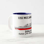 USS McCampbell, DDG-85, aanpasbare data gediend Tweekleurige Koffiemok (Voorkant links)