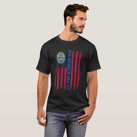 USS Merrick AKA-97 Amfibious Cargo Ship Veteran C T-shirt (Voorkant volledig)