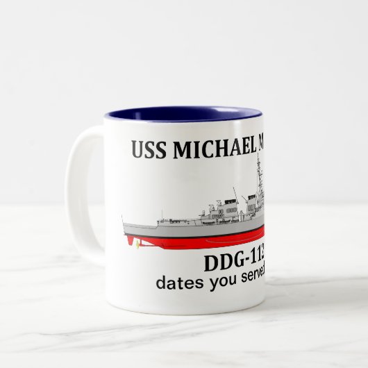 USS MIchael Murphy, DDG-112, klantgerichte data Tweekleurige Koffiemok (Voorkant links)