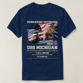 USS Michigan SSBN727 Onderzeebootveteranen T-shirt (Design voorkant)