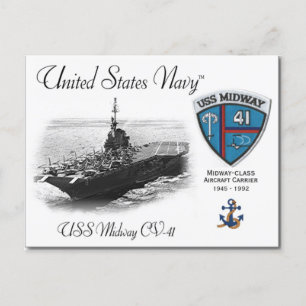 USS MIDWAY CV-41 VLIEGTUIG CARRIER - Briefkaart