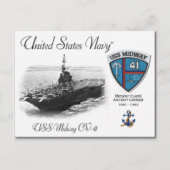 USS MIDWAY CV-41 VLIEGTUIG CARRIER - Briefkaart (Voorkant)