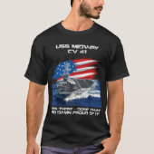 USS Midway CV 41 Vliegtuig transporteur Veteran US T-shirt (Voorkant)