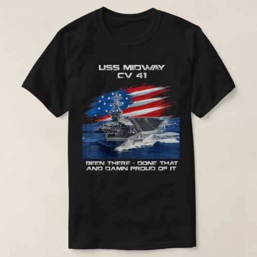 USS Midway CV 41 Vliegtuig transporteur Veteran US T-shirt (Design voorkant)