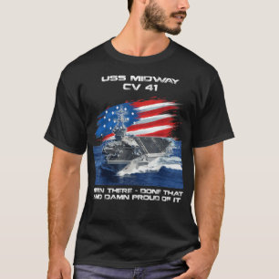 USS Midway CV 41 Vliegtuig transporteur Veteran US T-shirt