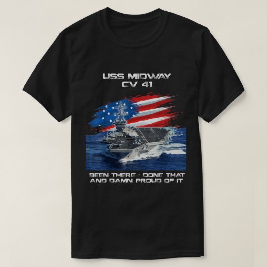USS Midway CV 41 Vliegtuig transporteur Veteran US T-shirt (Design voorkant)