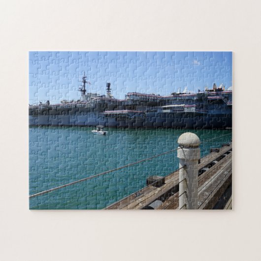 USS Midway in de haven van San Diego Legpuzzel (Horizontaal)