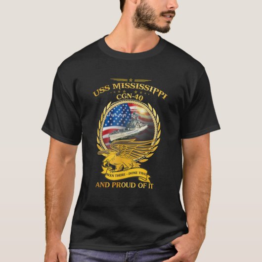 USS Mississippi CGN 40 1978 1997 T-shirt (Voorkant)