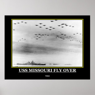 USS Missouri 1945 Vintage Posterprint Poster
