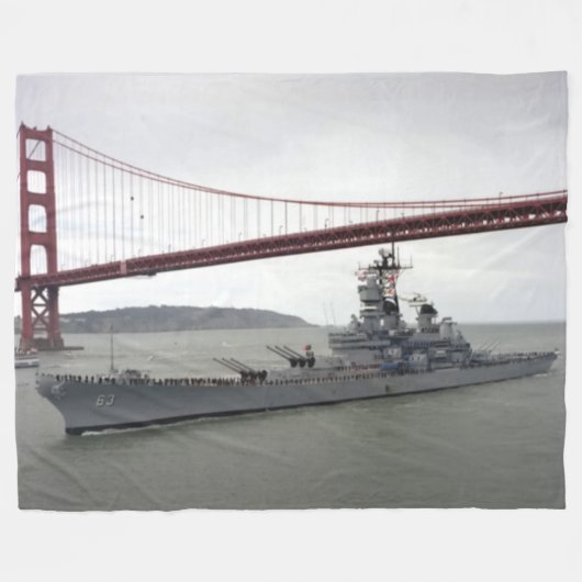 USS MISSOURI 3 FLEECE DEKEN (Voorkant (Horizontaal))