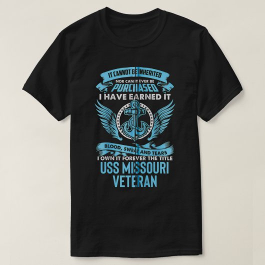 USS Missouri BB63 Battleship Zip T-shirt (Design voorkant)