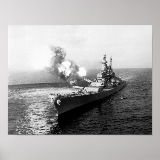 USS Missouri Firing Salvo - 1950 Poster (Voorkant)