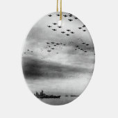 USS Missouri Flyover Surrender of Japan Keramisch Ornament (Rechts)